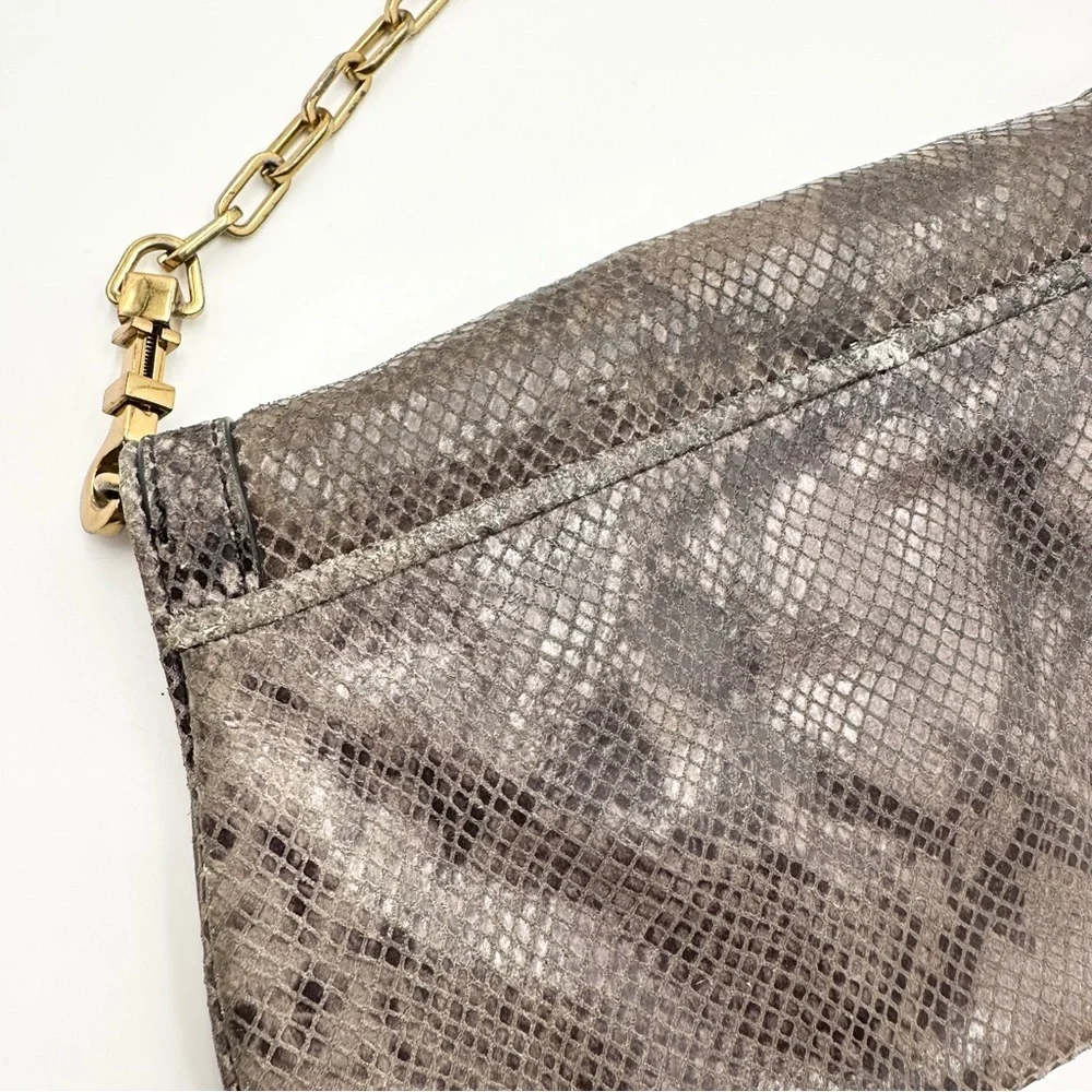 Tory Burch Amanda Snake Print Logo Clutch Crossbody
